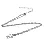 201 Stainless Steel Kitten Pendants Necklaces, Stretching Cat