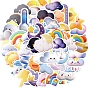 55Pcs Weather Theme PVC Self-Adhesive Cartoon Stickers, Waterproof Decals for Party Decorative Presents, Kid's Art Craft