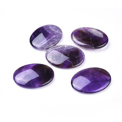 Natural Gemstone Massager, Worry Stones, Oval, Pocket Palm Stones, for Healing Reiki Stress Relief