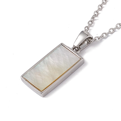 Collier pendentif tarot coquillage naturel avec oxyde de zirconium cubique transparent pour femme
