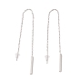 Long Chain with Rectangle Bar Dangle Stud Earrings, 304 Stainless Steel Ear Thread for Women