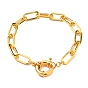 Brass Paperclip Chain Bracelets, with Spring Ring Clasps