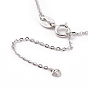 925 Sterling Silver Cable Chains Necklace Making, with Ice Pick Pinch Bails