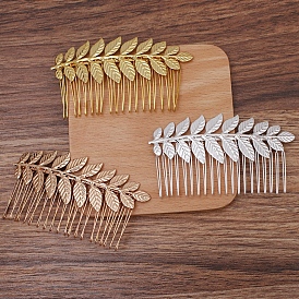 Accessoires de peigne de cheveux en fer, feuille
