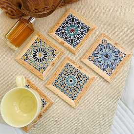 Wood Cup Mats, Coasters, Serving Cup Tray, Square