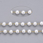 Chaînes en perles d'imitation imitation plastique abs faites main, soudé, avec 304 chaîne et bobine en acier inoxydable, blanc crème