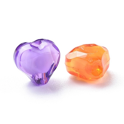 Valentines Day Ideas for Her Transparent Acrylic Beads, Bead in Bead, Faceted, Heart