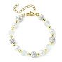 Bracelet de perles rondes en pierre de lune synthétique, hématite et perles en plastique