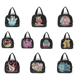 DIY Unicorn/Bird/Bees/Fairy/Flower Pattern Diamond Painting Handbag Kits, including Rectangle Bag, Acrylic Rhinestones, Diamond Sticky Pen, Tray Plate and Glue Clay