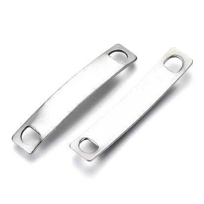 201 Stainless Steel Links Connectors, Stamping Blank Tag, Rectangle