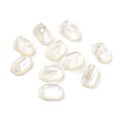 Coquille blanche cabochons, octogone