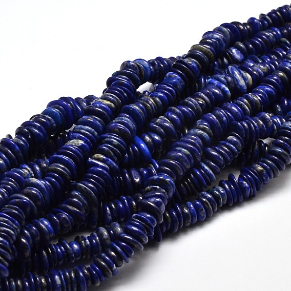 Natural Lapis Lazuli Chip Beads Strands, 9~15x9~15mm, Hole: 1mm, about 15.3 inch ~15.9 inch