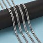 Men's Jewelry Making 304 Stainless Steel Double Link Curb Chains, Unwelded, Faceted