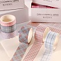 DIY Scrapbook Decorative Paper Tapes, Adhesive Tapes, Tartan Pattern Design Gift Wrapping Tape, for DIY Scrapbooking Supplie Gift Decoration