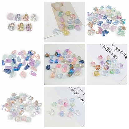 Transparent Czech Glass Beads, Animal, Mixed Color