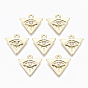 Colgantes de la aleación, con diamantes de imitación de cristal, sin cadmio y níque y plomo, triángulo con el ojo