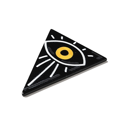Pendentifs acryliques opaques, breloque triangle/paume avec motif mauvais œil