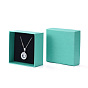 Boîte-cadeau en carton coffrets de bijoux, pour le collier, anneau, avec une éponge noire à l'intérieur, carrée
