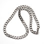 304 Stainless Steel Curb Chain Necklaces, with Lobster Clasps, 23.6 inch(60cm)