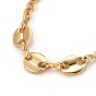 Brass Rolo Chains & Coffee Bean Chain Necklaces, with 304 Stainless Steel Lobster Claw Clasps