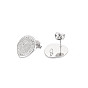 304 Stainless Steel Stud Earring Findings, Earring Setting for Enamel, with Ear Nuts and Loop, Oval with Sun