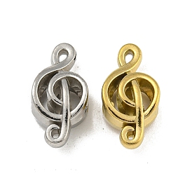 304 Stainless Steel European Beads, Large Hole Beads, Musical Note
