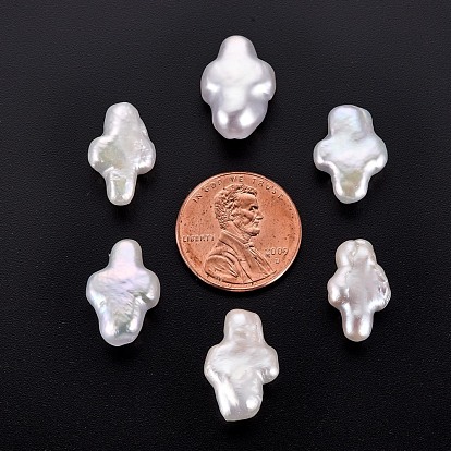 Perlas de perlas naturales keshi, perla cultivada de agua dulce, sin agujero / sin perforar, cruzar