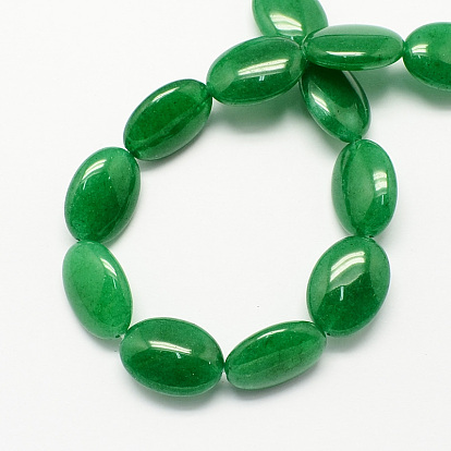 Plana oval de piedras preciosas perlas de teñido malasia naturales de piedra de jade hebras