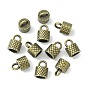 Tibetan Style Alloy Cord Ends, End Caps, Cadmium Free & Nickel Free & Lead Free, 15x10.5x10.5mm, Hole: 4mm, about 362pcs/1000g