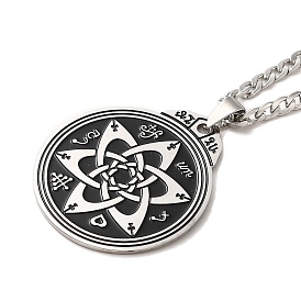 Witch Knot 304 Stainless Steel Enamel Pendant Necklaces
