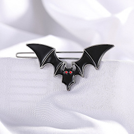 Halloween Black Bat Wing Side Clip Hairpin - Unique Design Hair Accessories.