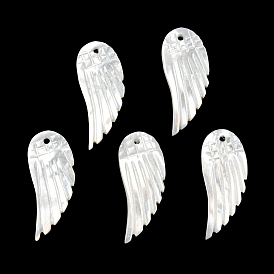 Natural White Shell Pendants, Angel Wing Charms