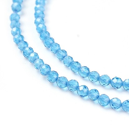 Chapelets de perles en verre transparentes  , facette, ronde