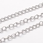 Revestimiento iónico (ip) 304 cadenas de bordillo de acero inoxidable, con carrete, soldada, para la fabricación de la joyería