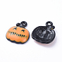Alloy Enamel Charms, Tiny Pumpkin Jack-O'-Lantern, for Halloween