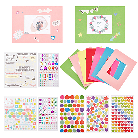 Fingerinspire Paper Photo Frames DIY Kit, with Acrylic Rhinestone & Paper & Cloth Decorations Stickers, for Tabletop Display Making