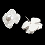 Boucles d'oreilles en acrylique avec perles d'imitation et fleur, avec des épingles en argent sterling