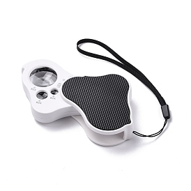 30X 60X 90X Illuminated Loupe Magnifiers, Foldable ABS Plastic Pocket Jewelry Magnifier with LED & UV Light, for Jewelries Gems Coins Stamps