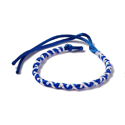 Bracelet cordon tressé polyester, bracelet réglable pour femme