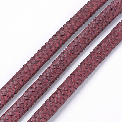 Leather Braided Cords, with Imitation Leather Cords inside