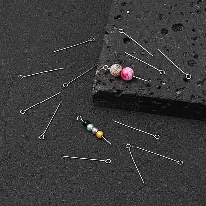 304 Stainless Steel Eye Pin, Pin: 0.6mm, Hole: 2mm, 5000pcs/bag