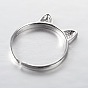 Shegrace регулируемое прекрасное 925 кольцо из стерлингового серебра с манжетой на хвосте, с кошачьими ушами, 16 мм