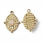 Vacuum Plating 201 Stainless Steel Natural Gemstone Pendants, Real 18K Gold Plated, Oval Charms