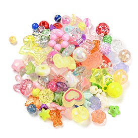 Opaque & Transparent Acrylic Beads, Mixed Shape