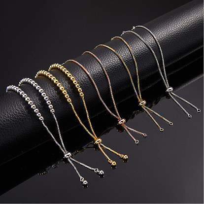 5Pcs 5 Styles Brass Chain Bracelet Making, Slider Bracelets Making, with Rhinestone
