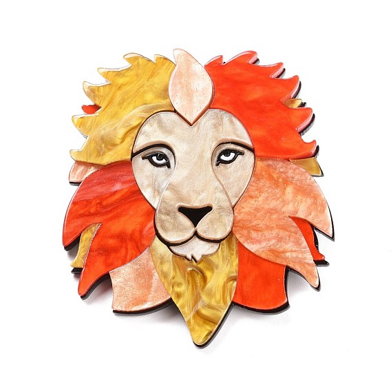 Insignia de acrílico león, pin de solapa animal para ropa de mochila