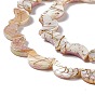 Drawbench Style Natural Freshwater Shell Beads Strands, AB Color Plated, Moon