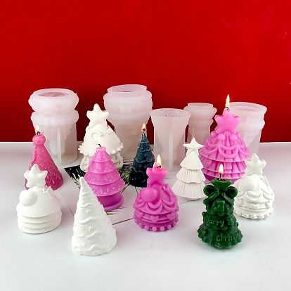 Moldes para velas de silicona de calidad alimentaria para árbol de Navidad diy, para hacer velas perfumadas