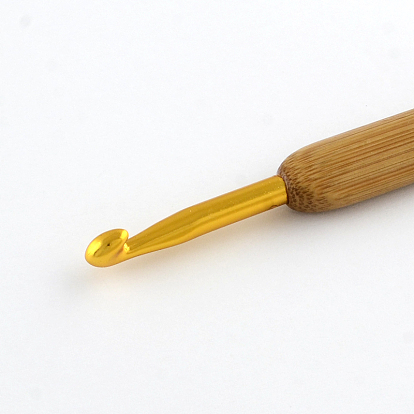 Asa de bambú agujas de gancho de ganchillo de aluminio conjuntos, tamaño mezclado, 130~135x13~15x7~9 mm, pin: 1.0~6.0 mm, 11pcs / juegos