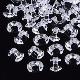 Transparent AS Plastic Base Buckle Hair Findings, for Hair Tie Accessories Making, Letter C Shape